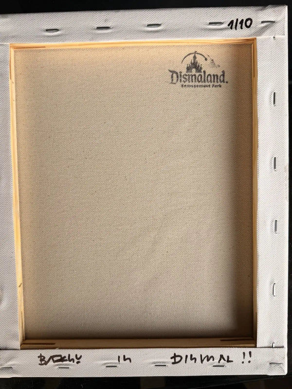 Banksy Dismaland Achieve Greatness 1/10 Signed Stencil Canvas 2015 Ticket
