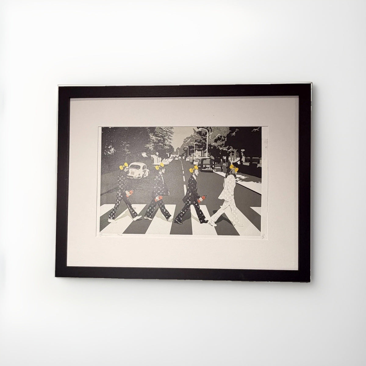 Death NYC Beatles Abbey Road LV AP Signed Pop Art Print Framed 18x24