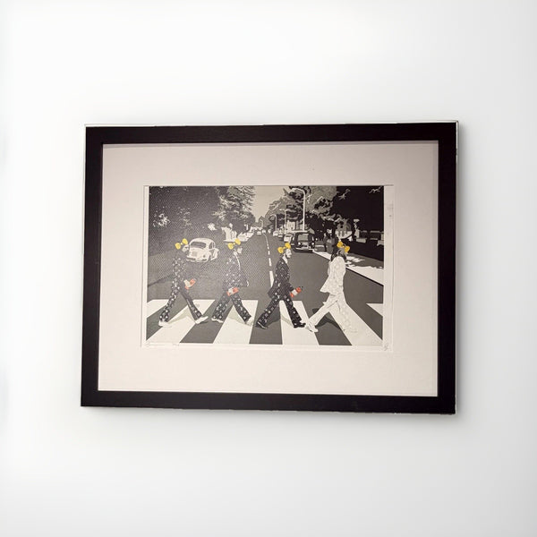 Death NYC Beatles Abbey Road LV AP Signed Pop Art Print Framed 18x24