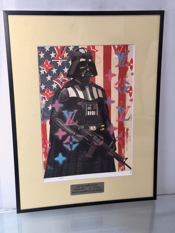 Death NYC USA LV Death Vader 1/1 Darth Vader Pop Art Signed COA Hand-Sprayed