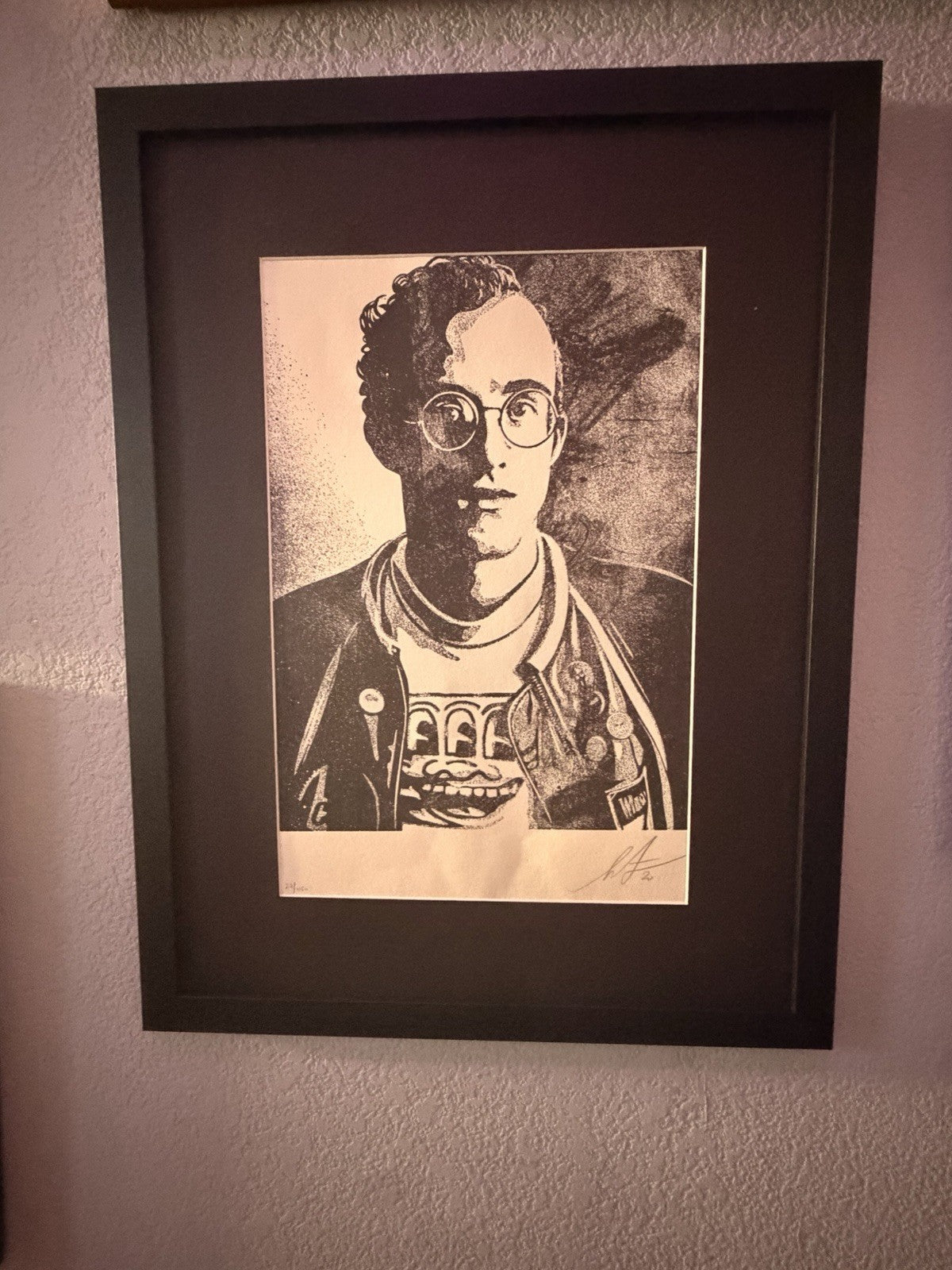 Shepard Fairey “Art Is For Everybody” Keith Haring 2020 Letterpress 27/450 frame