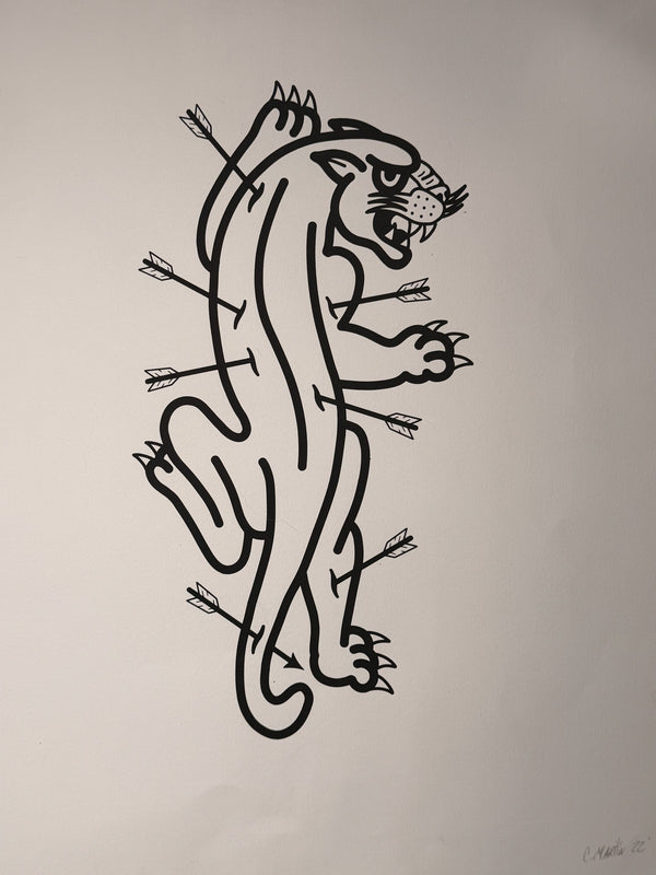 Christopher Martin Panther & Arrows Signed Numbered Screen Print 14/100
