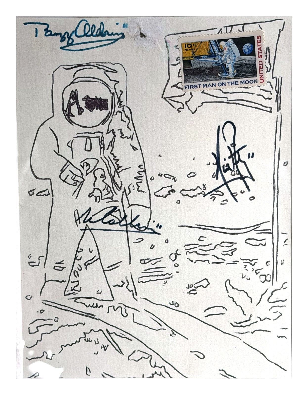 Andy Warhol Moonwalk Astronaut Print Apollo 11 First Man on Moon Framed Vtg