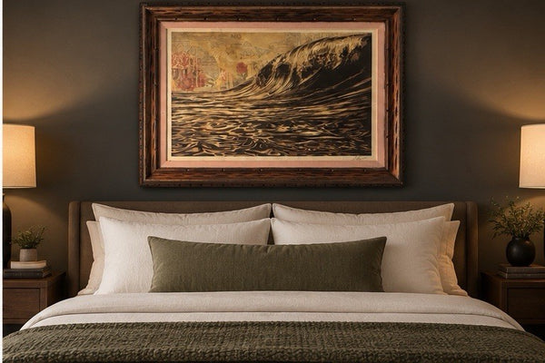Shepard Fairey Dark Wave HUGE 36x24 Signed Framed Ocean Print OBEY