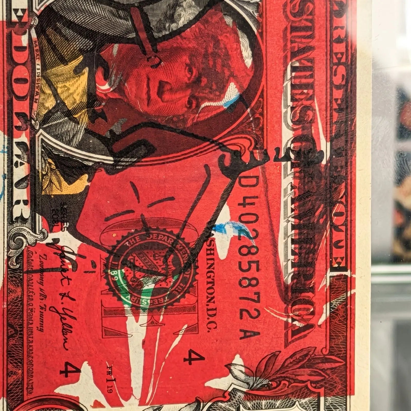 Charlie Brown Limited Edition Art on $1 Bill | Signed, Framed Print of 100