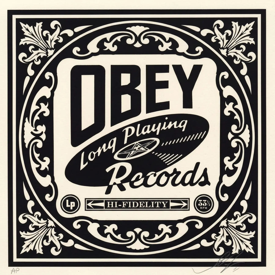 Shepard Fairey OBEY Long Playing Records Signed Artist Proof Screen Print 12.5"