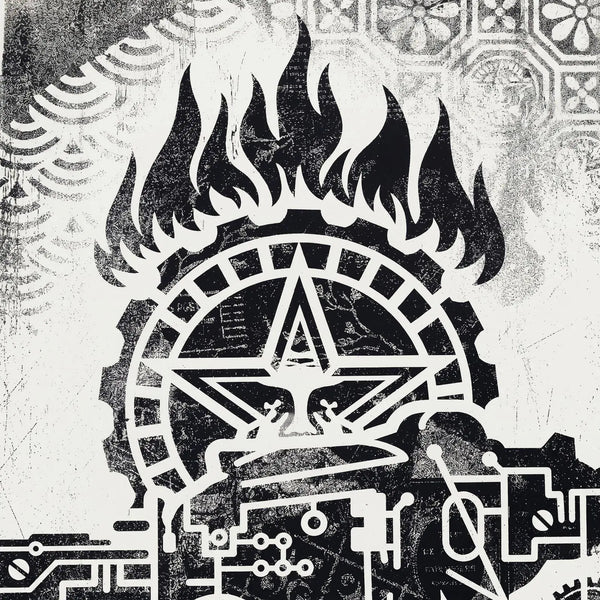 Shepard Fairey OBEY Printing Press 2017 Signed #/400 Damaged Stencil Series