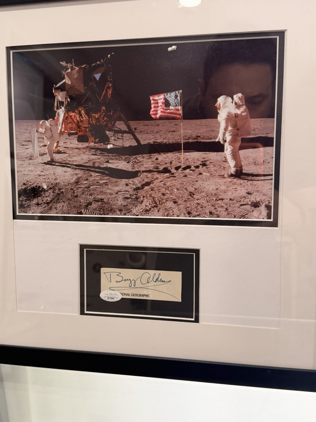 Buzz Aldrin Signed Nat Geo Cut Framed Apollo 11 Display JSA AE72804