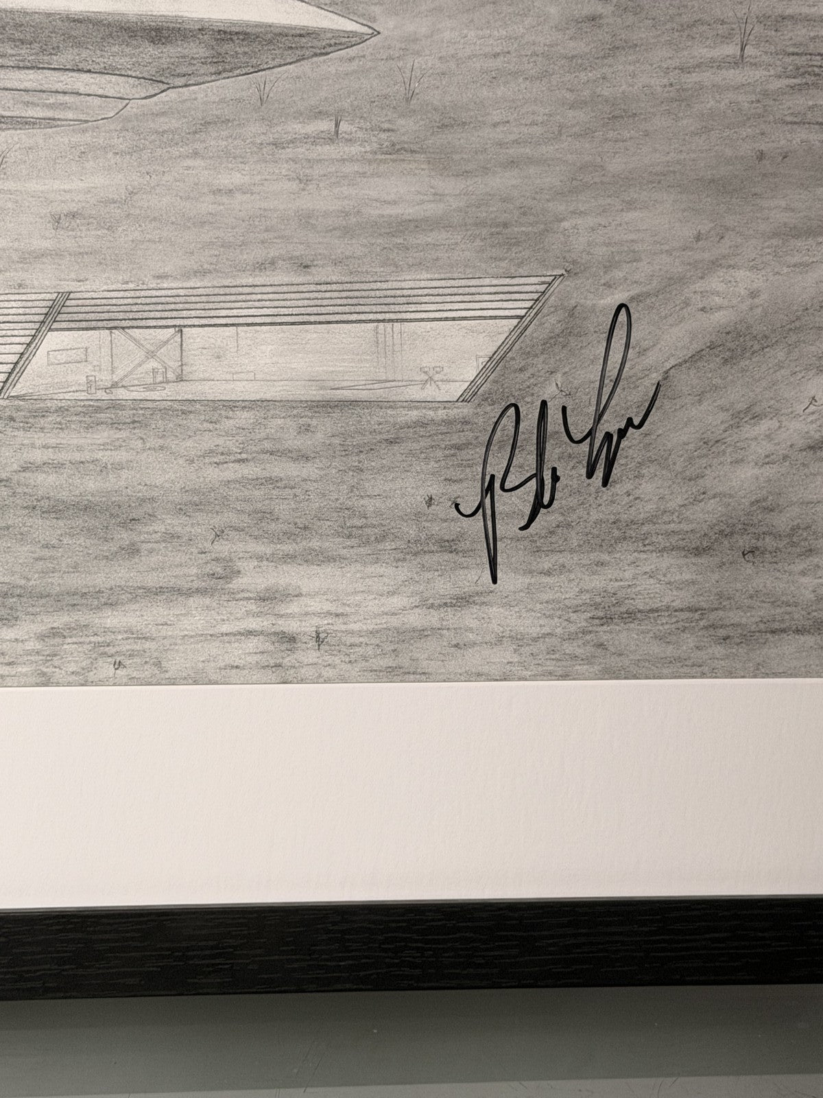 Bob Lazar Hand Signed Sport Model UFO Print Area 51 S-4 Framed 18x24