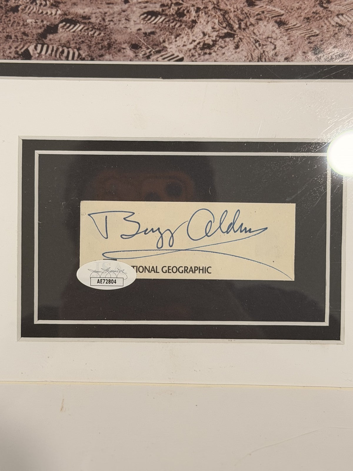 Buzz Aldrin Signed Nat Geo Cut Framed Apollo 11 Display JSA AE72804