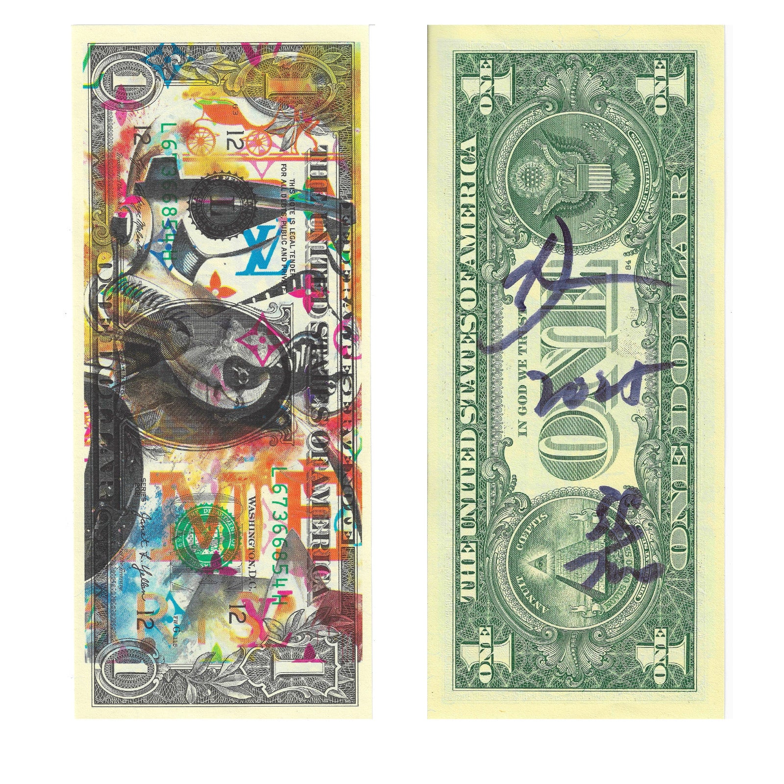 Death NYC Star Wars Stormtrooper LV Dollar Bill Art Signed Numbered — listing photograph 1