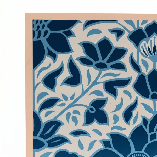 Shepard Fairey Signed Deco Floral Pattern (Blue) S/N Rare