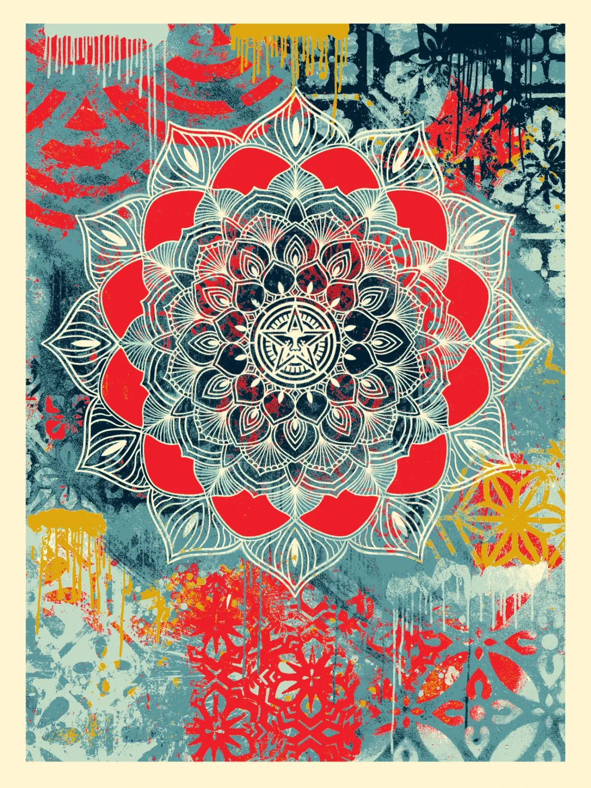 Shepard Fairey Chaos Mandala 2025 Signed Numbered #49/550 OBEY 18x24 Print — listing photograph 1
