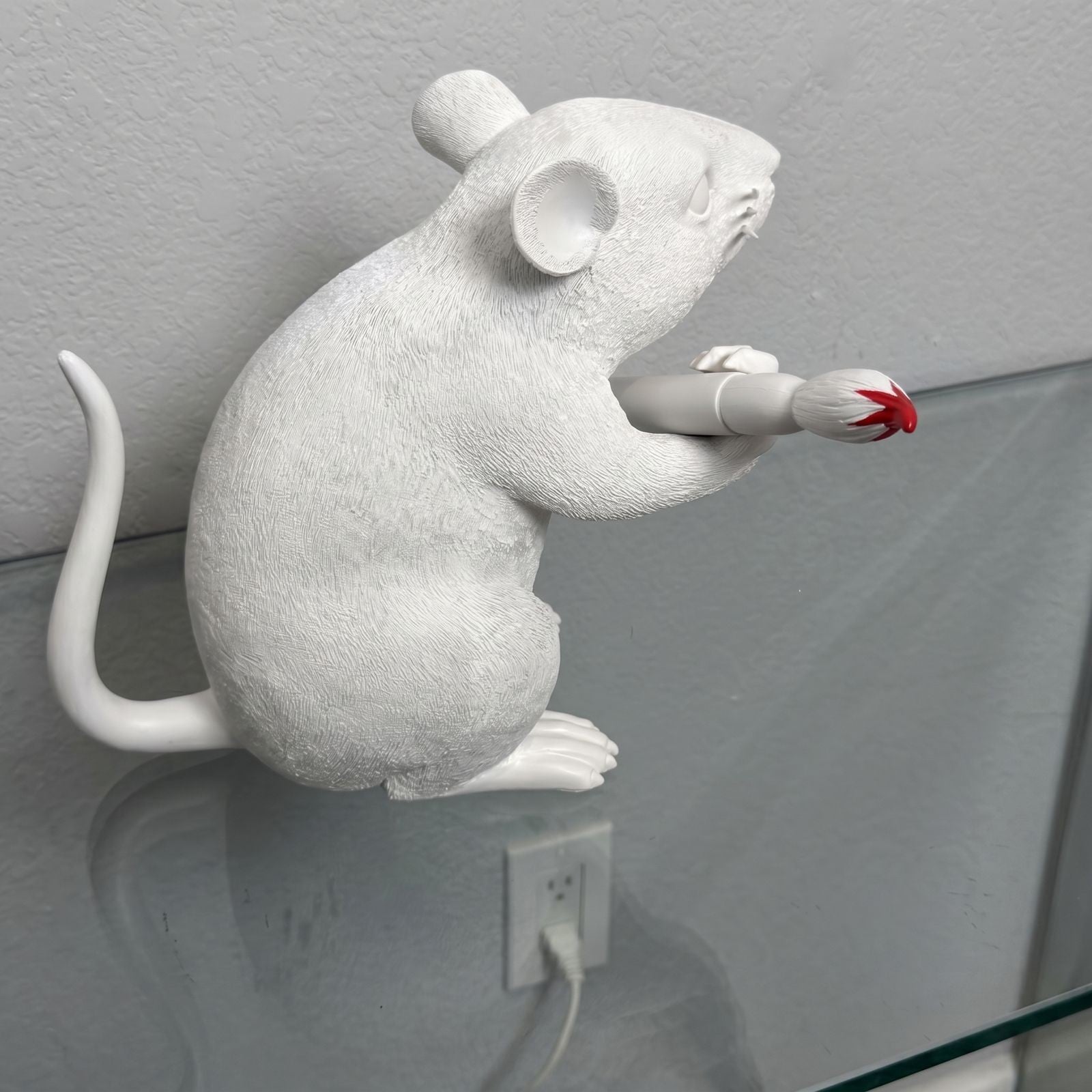 Brandalism Rat Sculpture with Paintbrush – Medicom Toy Banksy-Inspired 8-9"