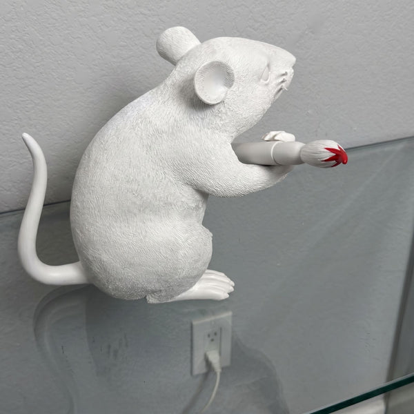 Brandalism Rat Sculpture with Paintbrush – Medicom Toy Banksy-Inspired 8-9"