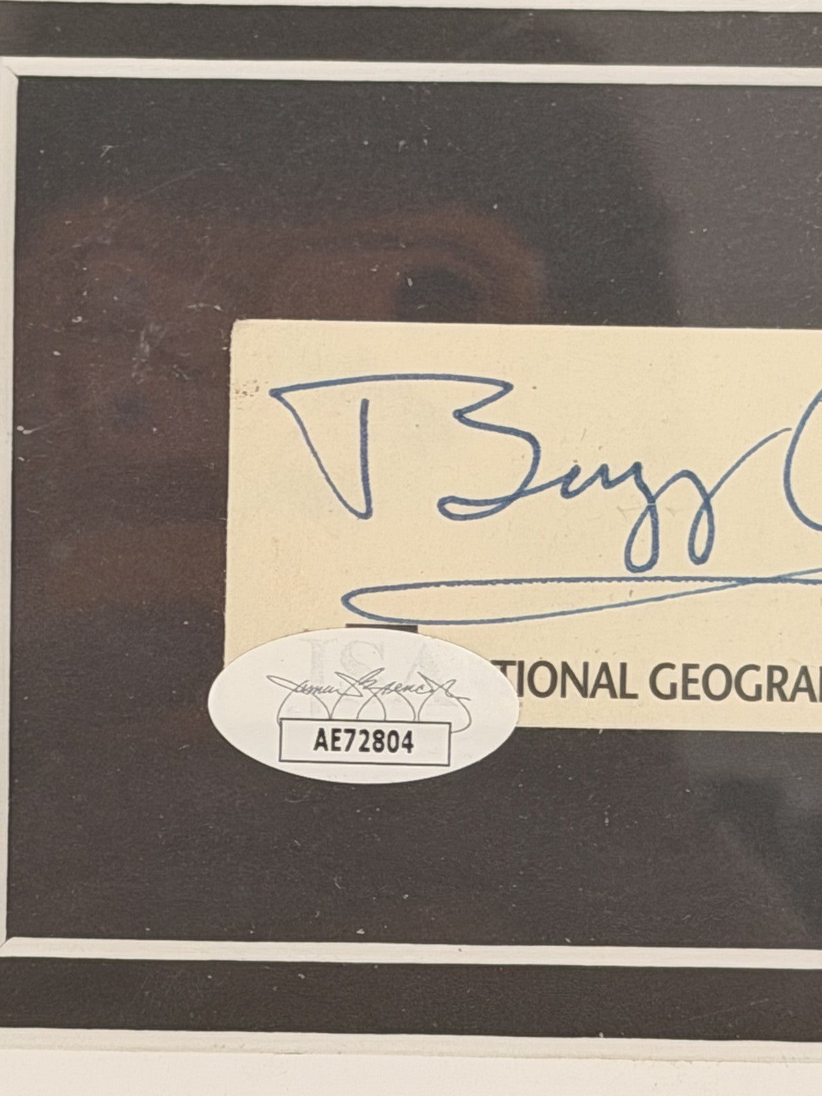 Buzz Aldrin Signed Nat Geo Cut Framed Apollo 11 Display JSA AE72804