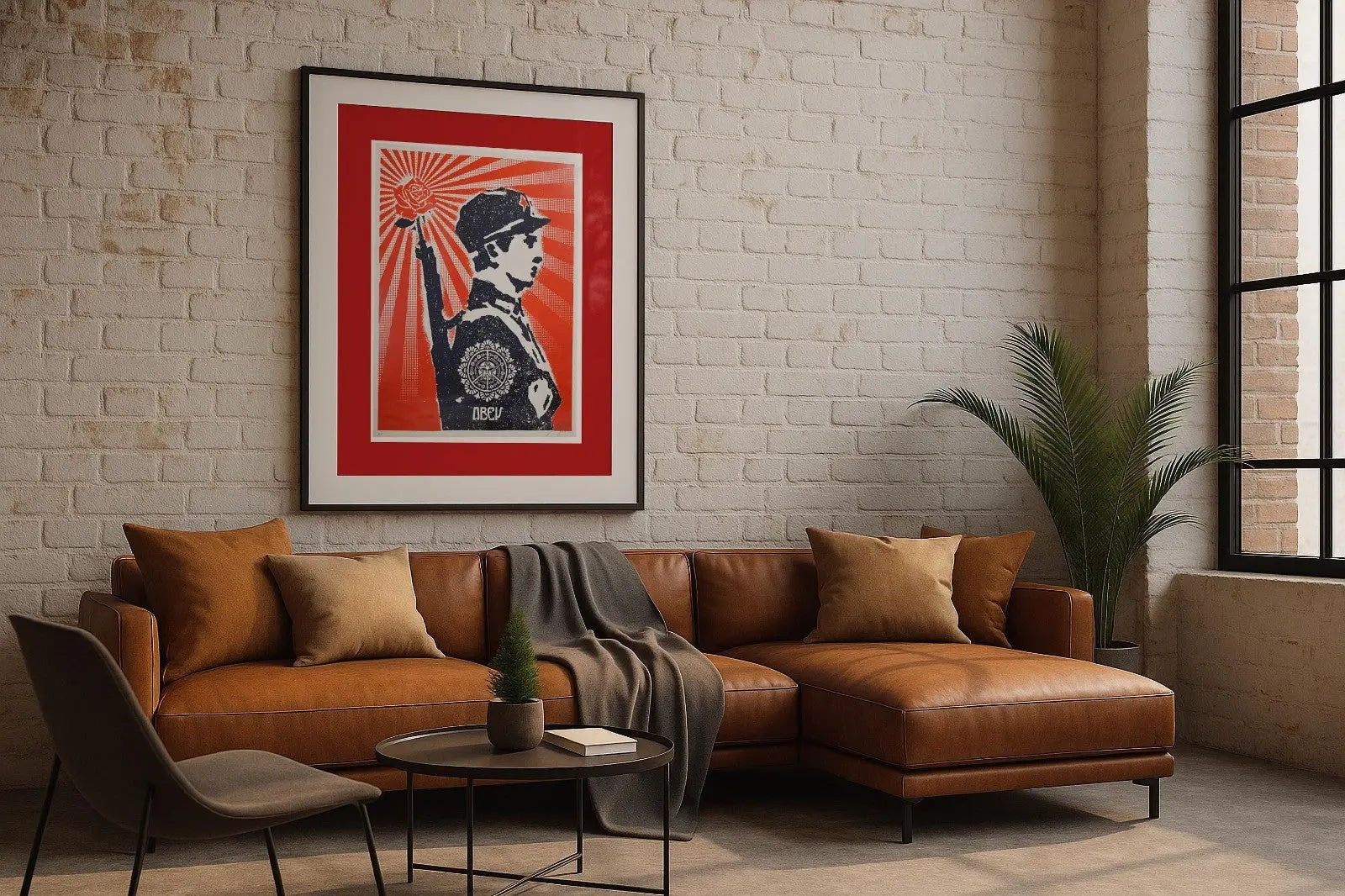 Shepard Fairey OBEY Rose Soldier Signed Screen Print Limited Edition Red