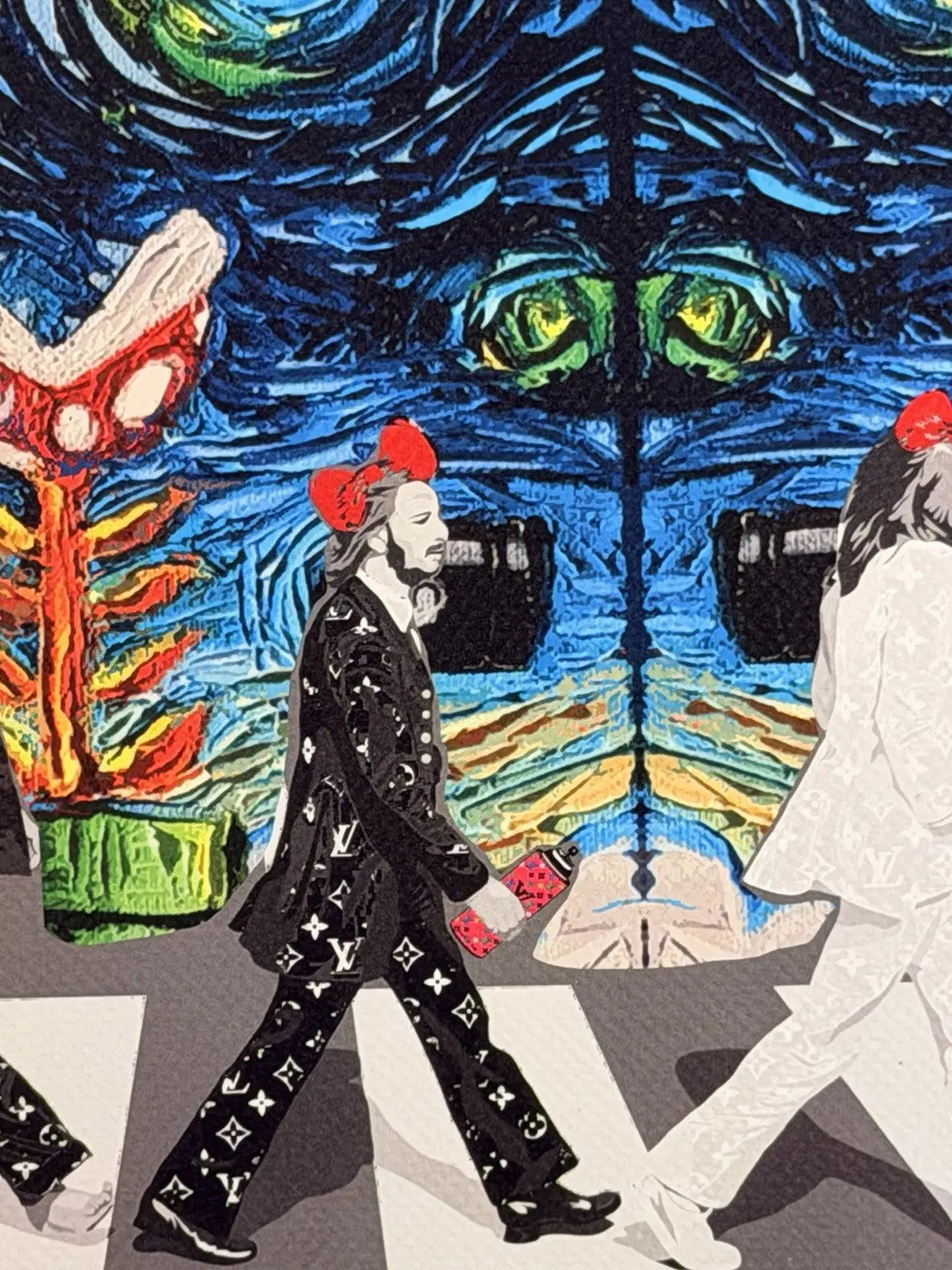 Death NYC Death Is Free Beatles Abbey Road LV Starry Night Mario Signed Print