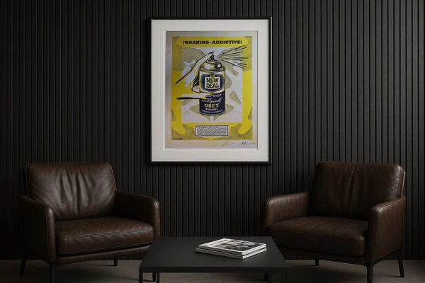 Shepard Fairey Warning Addictive Art Print 2020 Obey Giant Signed Print