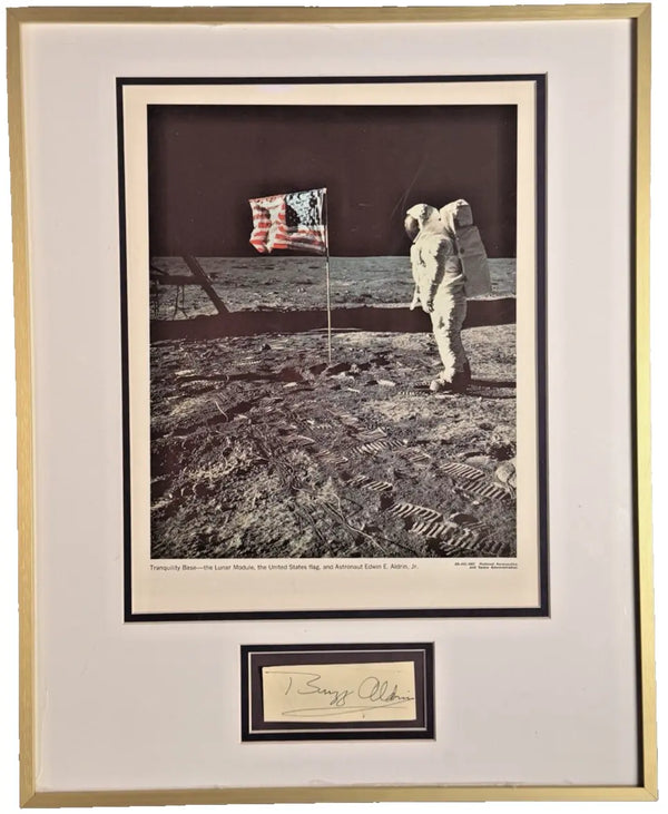BUZZ ALDRIN APOLLO 11  TRANQUILITY FRAMED AUTOGRAPH - ZARELLI SPACE COA