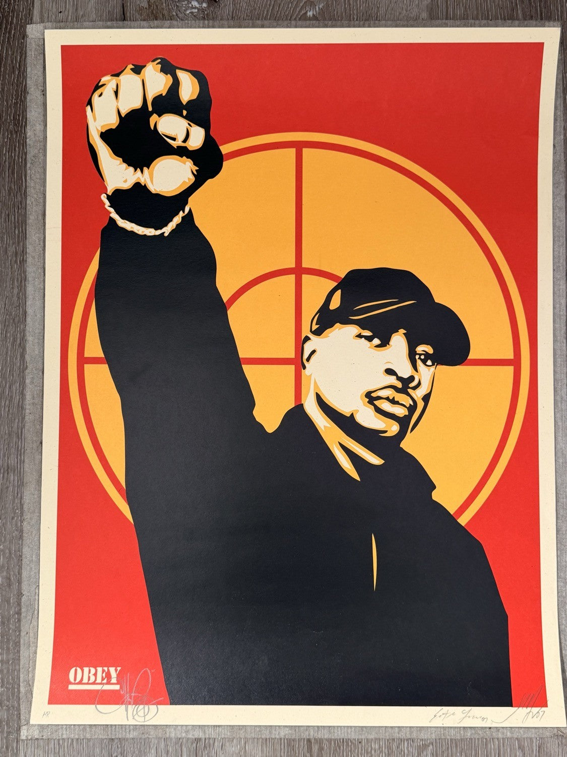 Shepard Fairey x Chuck D Public Enemy Dual Signed Artist Proof AP Print 2007
