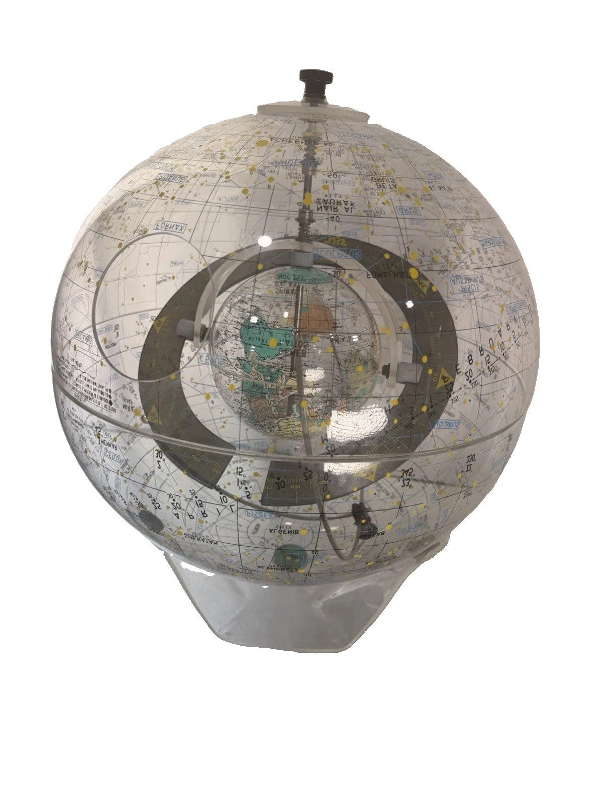 1977 Farquhar Earth in Space Transparent Celestial Globe 18" Horizon Ring