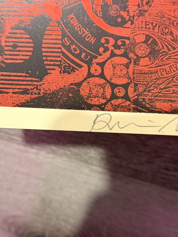 Shepard Fairey x Dennis Morris Bob Marley Slave Driver Signed Screenprint