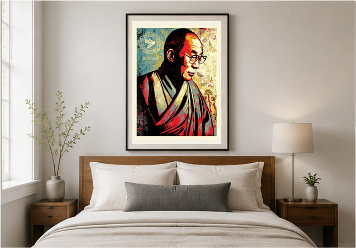 Shepard Fairey Dalai Lama Compassion 2022 Signed Screen Print 18x24 Ed 500