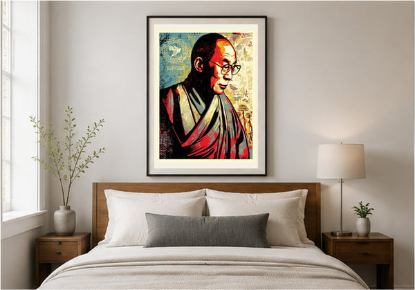 Shepard Fairey Dalai Lama Compassion 2022 Signed Screen Print 18x24 Ed 500