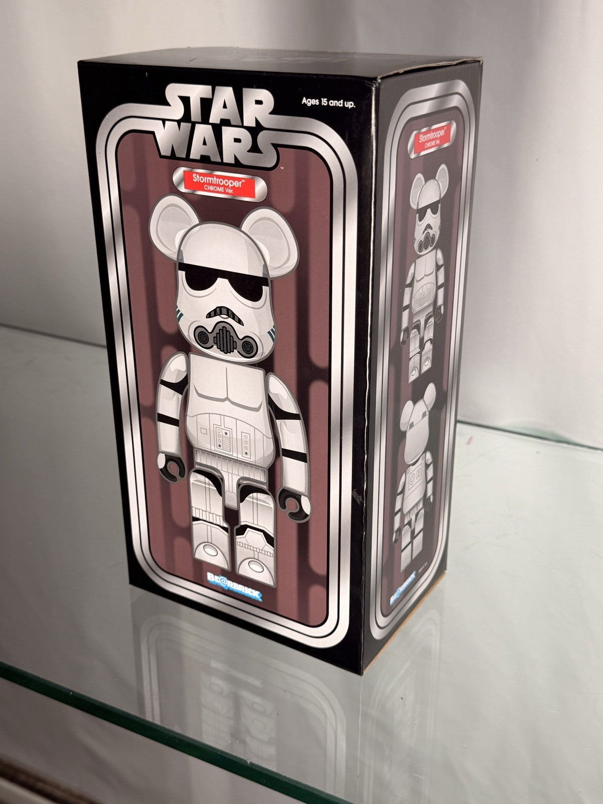 BE@RBRICK Star Wars Stormtrooper Chrome Ver 400% Medicom Toy Bearbrick New