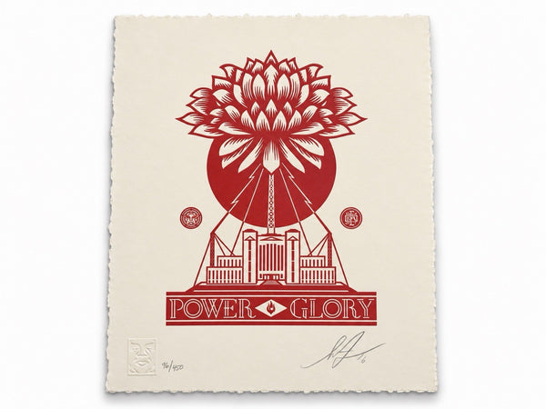 Shepard Fairey Obey Power & Glory Letterpress 2016 Signed 96/450 Print Red
