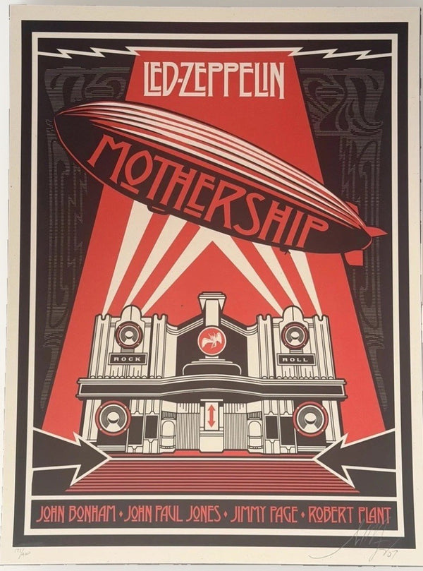 Shepard Fairey Led Zeppelin Mothership Signed Numbered Print 2007 Obey 171/450