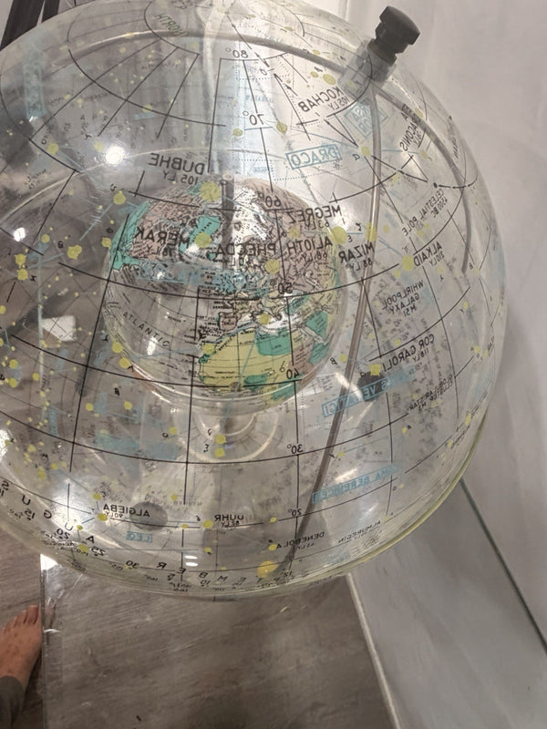 1963 Farquhar Earth in Space Transparent Celestial Globe 16" Compass VTG
