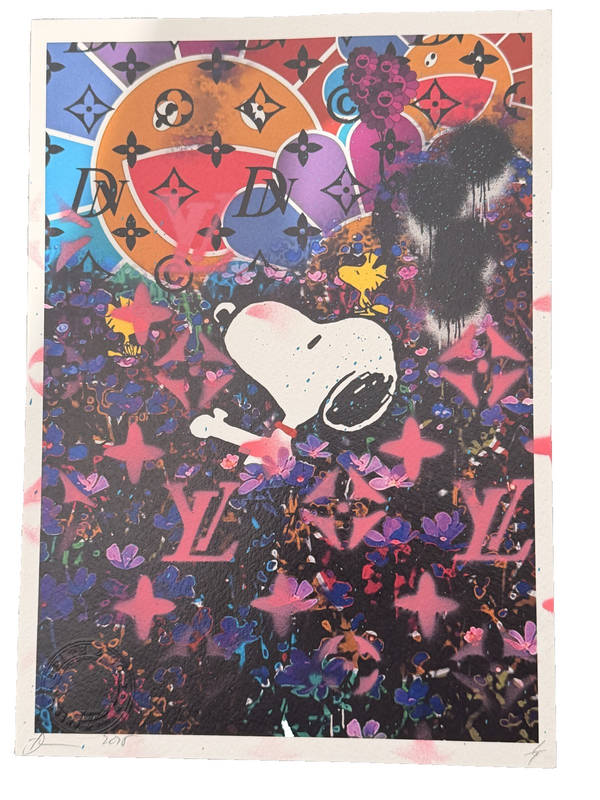 Death NYC Snoopy Louis Vuitton 1/1 Original Spray Paint Signed Pop Art LV