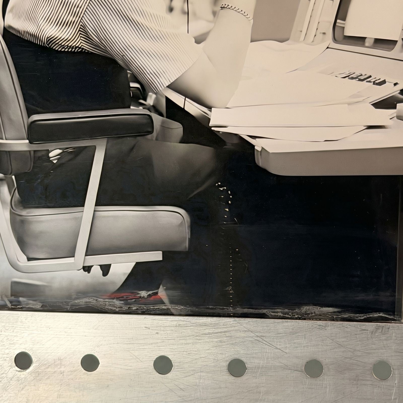 Apollo Mission Control NASA Photo 16x20 OOAK in Distressed Aluminum Frame