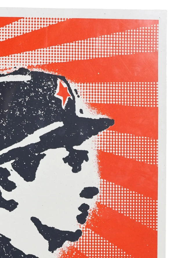 Shepard Fairey OBEY Rose Soldier Signed Screen Print Limited Edition Red