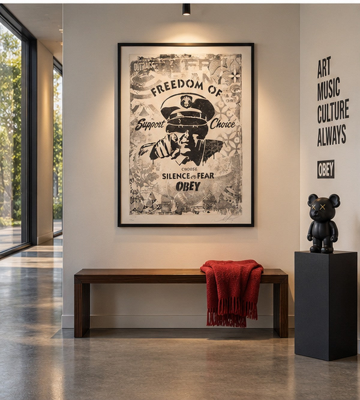 Shepard Fairey Freedom of Choice 2017 Signed 140/400 OBEY Damaged Stencil — listing photograph 4