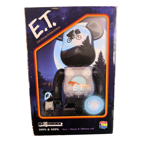 Bearbrick BE@RBRICK E.T. Extra-Terrestrial Light Up 400% 100% Medicom Sealed New