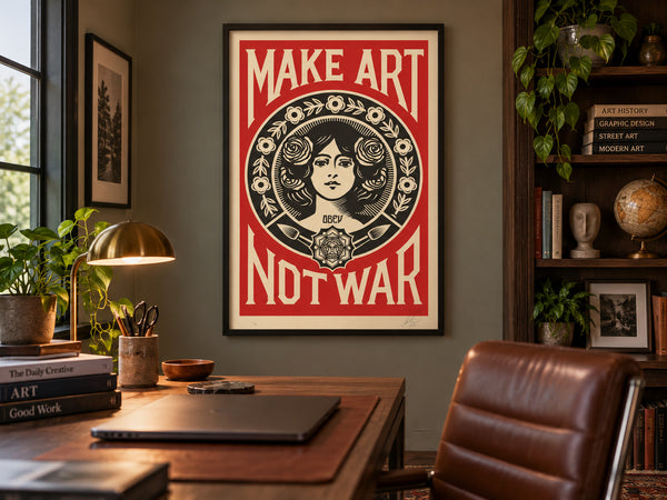 Shepard Fairey Make Art Not War 24x36 Signed OBEY Giant Offset Lithograph — listing photograph 8