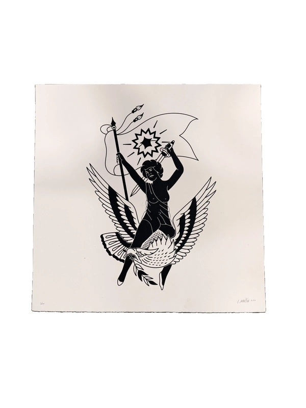 Christopher Martin Signed Numbered Screen Print Winged Figure 3/90 2020