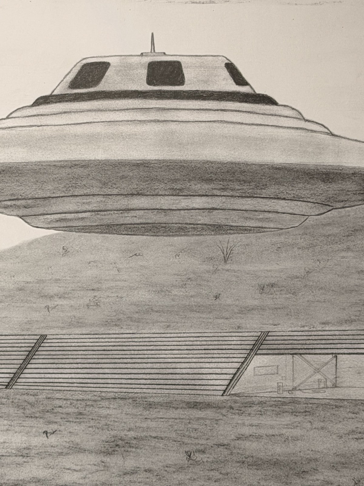 Bob Lazar Hand Signed Sport Model UFO Print Area 51 S-4 Framed 18x24