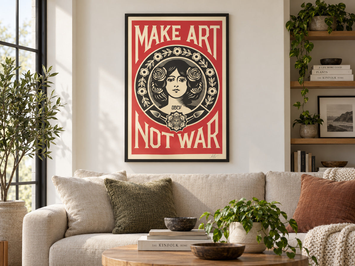 Shepard Fairey Make Art Not War 24x36 Signed OBEY Giant Offset Lithograph — listing photograph 4