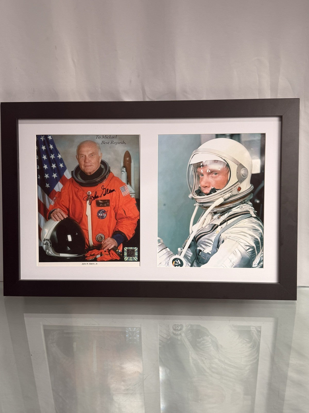 John Glenn Signed Autographed NASA Photo Display JSA Mercury Astronaut Framed
