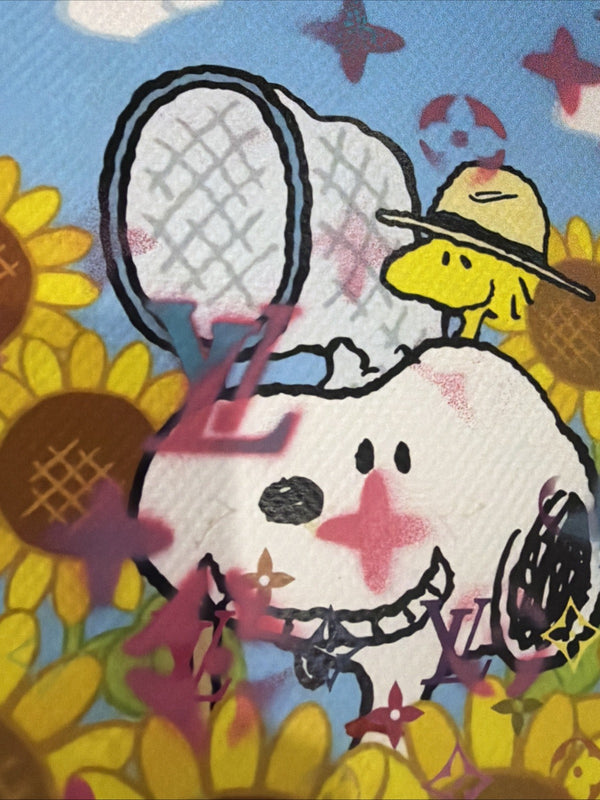 DEATH NYC Snoopy Woodstock Night & Day Diptych 1/1 Hand Sprayed Originals