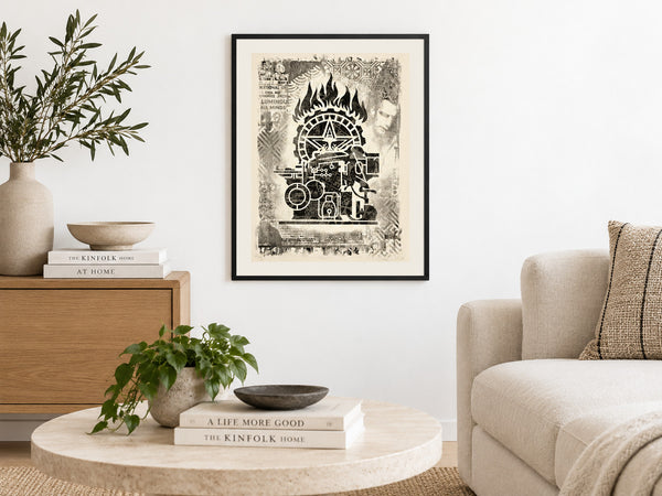 Shepard Fairey Printing Press 2017 Signed 140/400 OBEY Damaged Stencil 18x24 — listing photograph 2