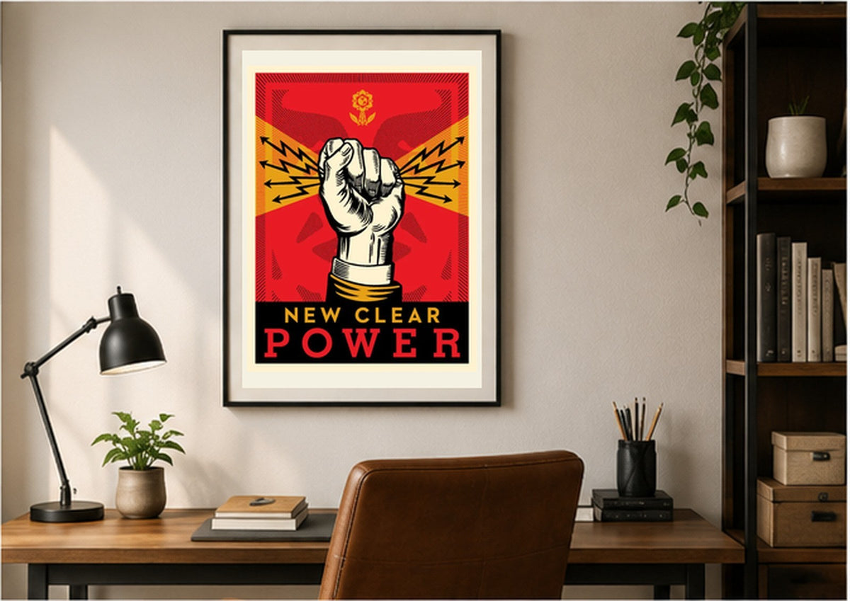 Shepard Fairey New Clear Power 2022 Signed Screen Print 18x24 Ed 350 OBEY