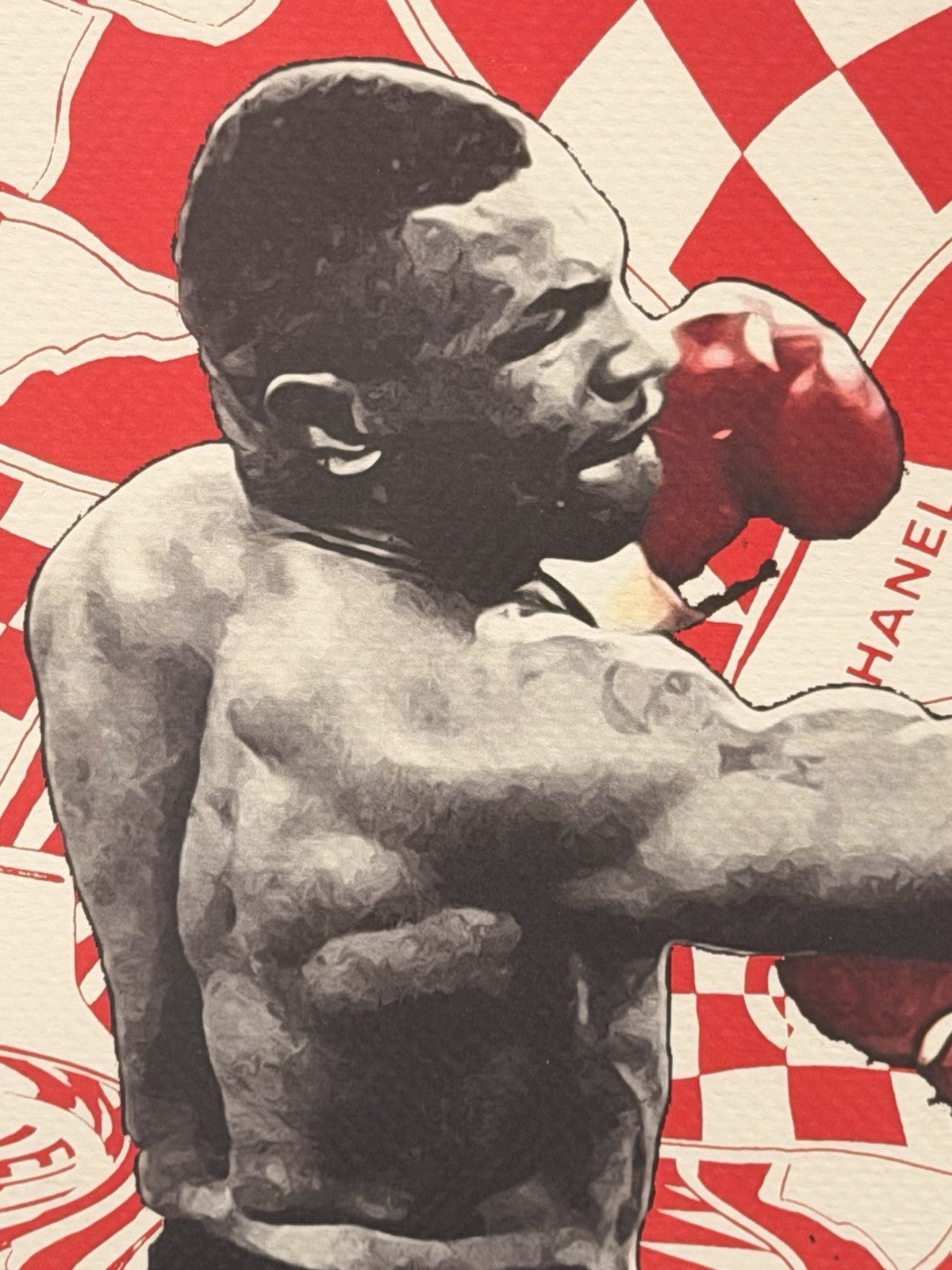 DEATH NYC Mike Tyson vs Muhammad Ali Boxing Chanel Pop Art Signed Framed 20x16