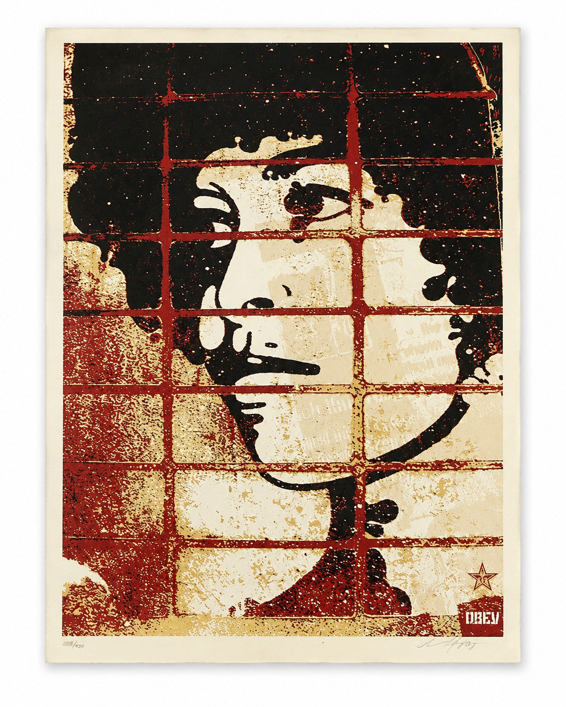 Shepard Fairey Angela Rough 2003 Signed Screen Print OBEY 18x24 Ed 300