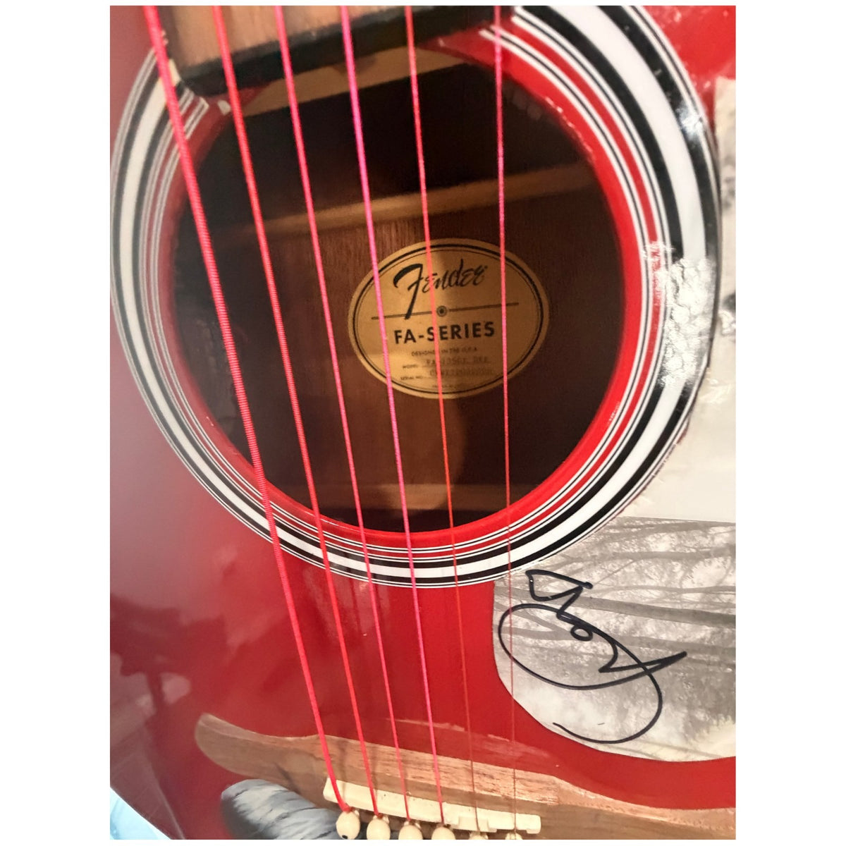 Taylor Swift Signed Red Fender FA-Series Acoustic Guitar PSA/DNA AM98414