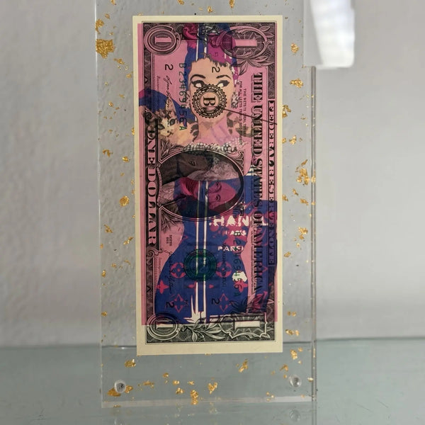 Audrey Hepburn × Chanel $1 Bill Art | Limited Edition, Signed /100, Framed